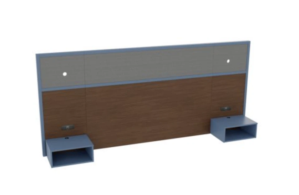 Pen gwely maint America Inn King gyda stand nos arnofiol - Smooth Two-Panel Tone Wood